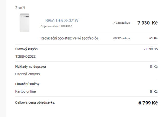 Myčka nádobí Beko, 9 programů, 8 teplot