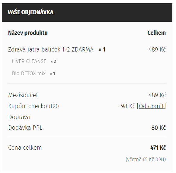 Detoxikační produkt + 2 na pročištění jater