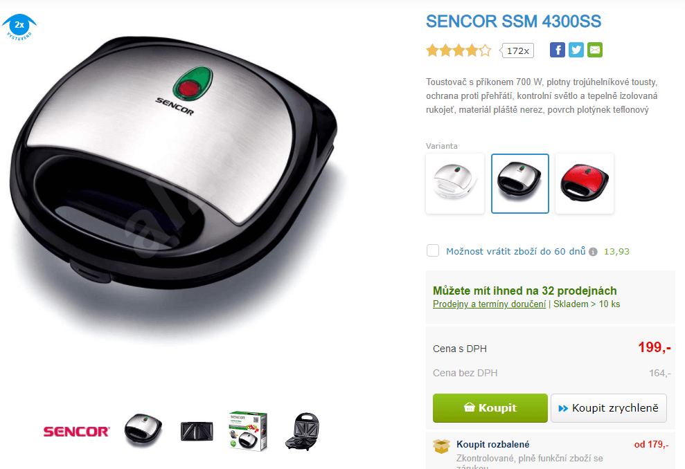 Toastovač / Sendvičovač Sencor