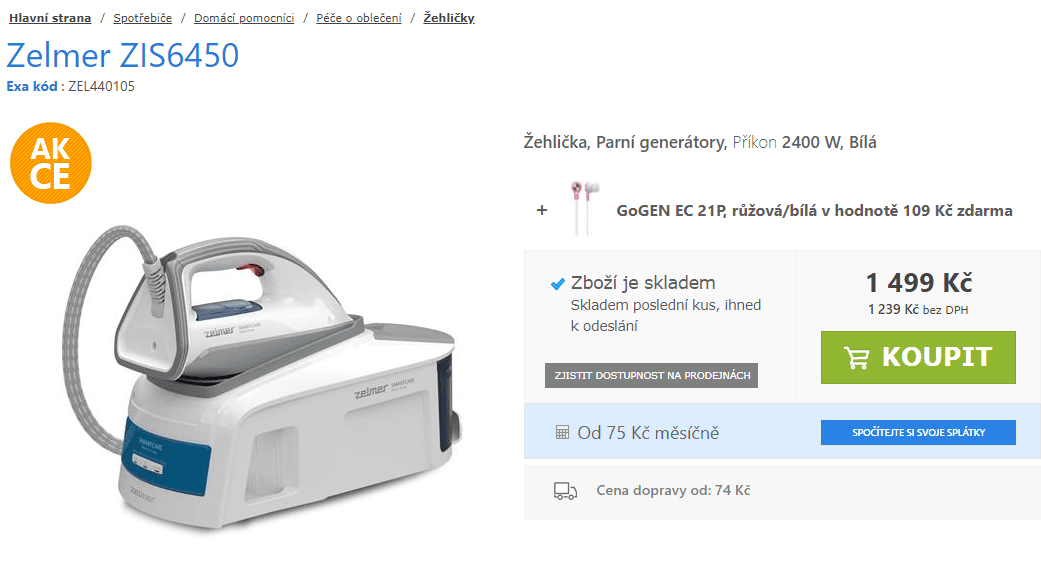 Parní generátor Zelmer ZIS6450