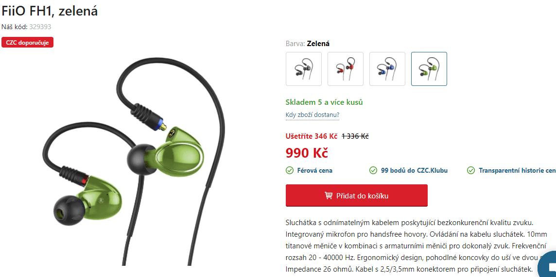Sluchátka FiiO FH1