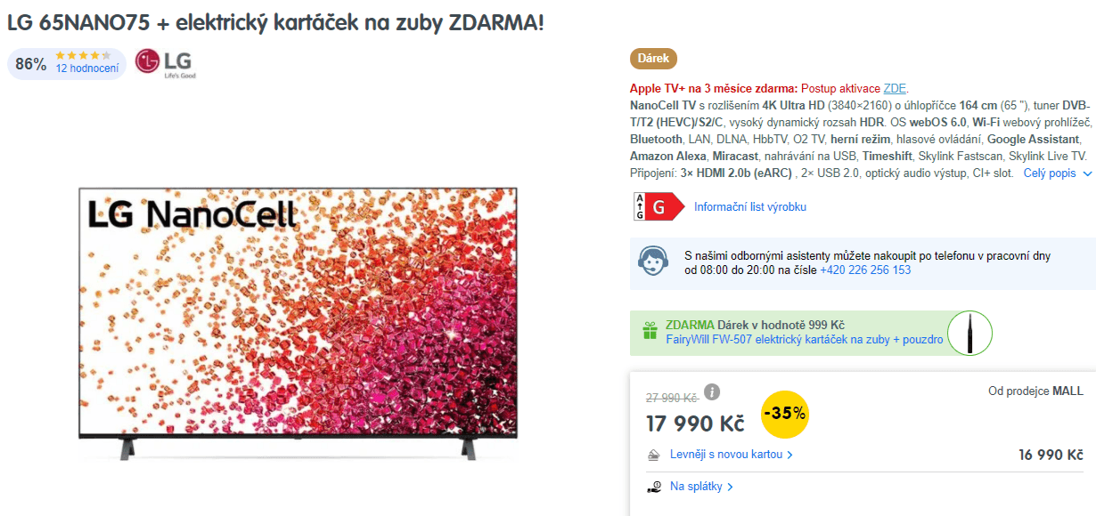 4K Nanocell, Smart, 165cm, LG
