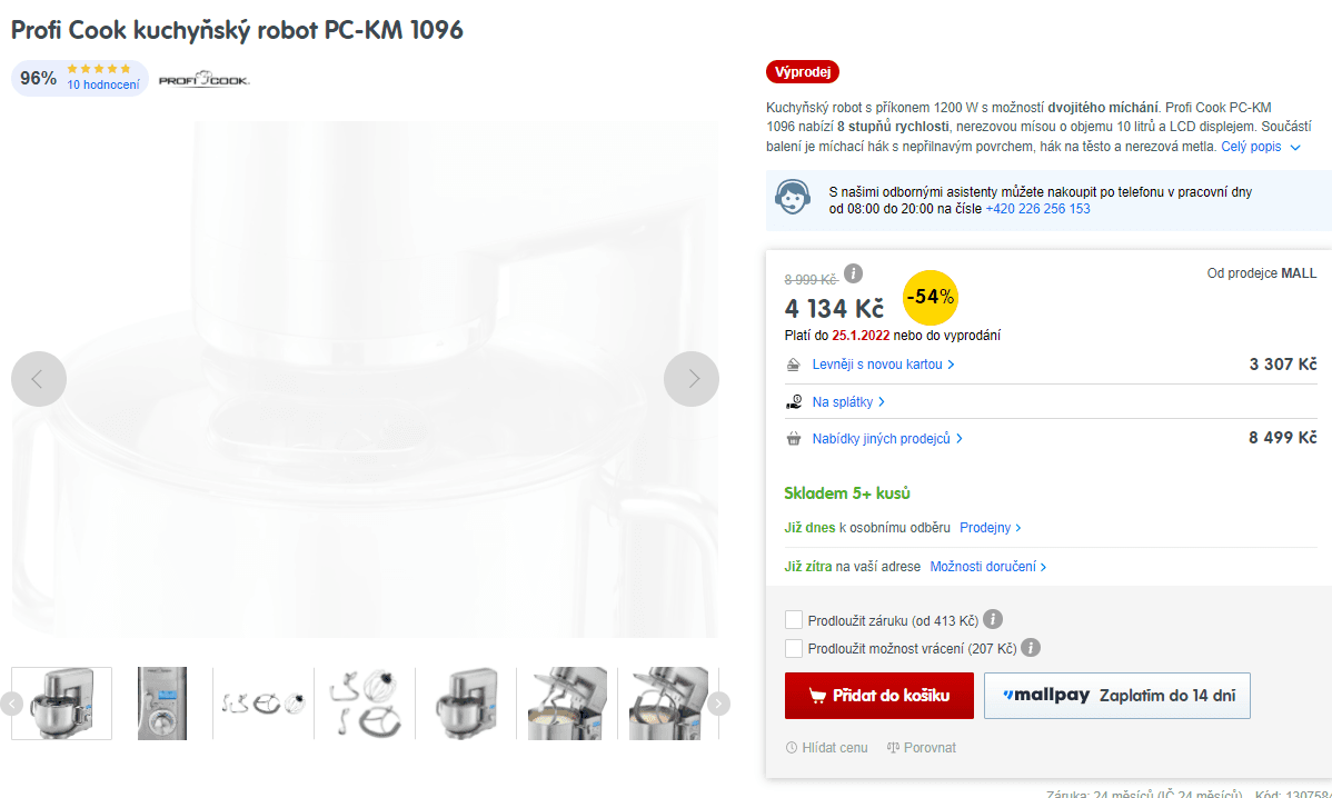 Kuchyňský robot Profi Cook, 1200W, nerez