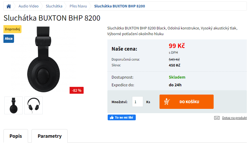 Sluchátka Buxton BHP 8200