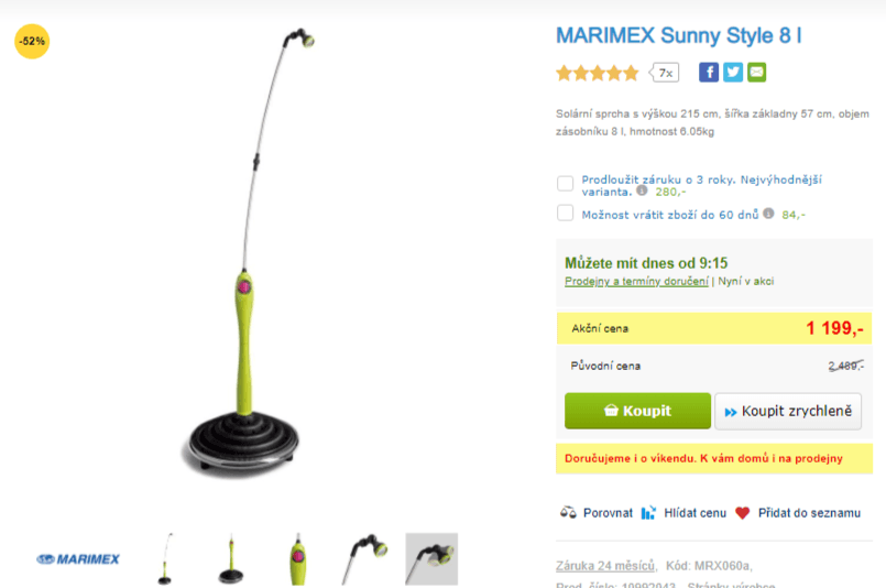 Solární sprcha Marimex Sunny 8 l