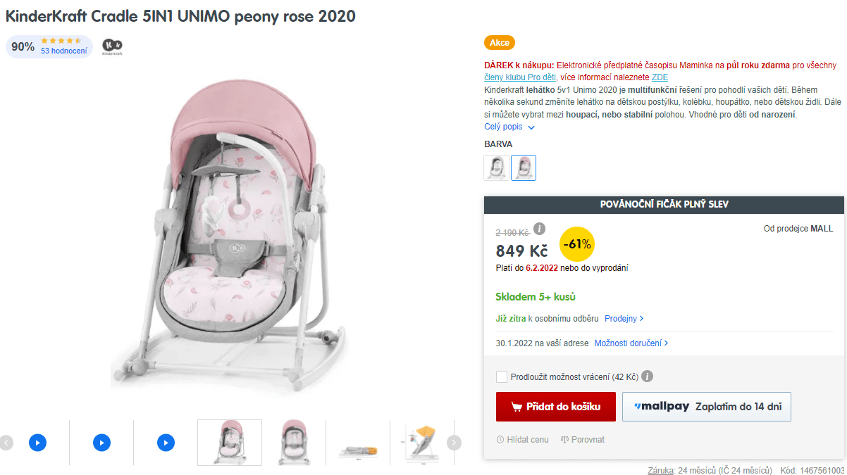 Lehátko KinderKraft 5in1 Unimo