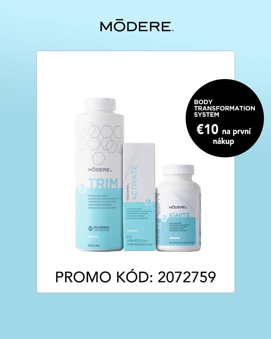 Sleva 10Euro na první nákup MODERE