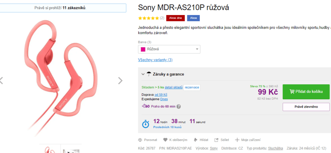 Sportovní sluchátka Sony MDR-AS210P