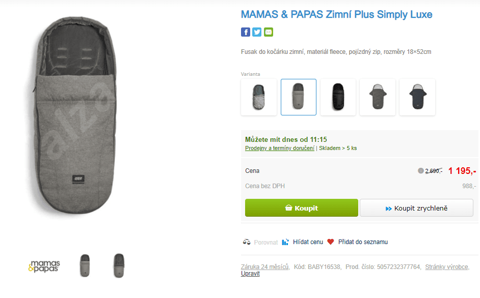 Zimní Plus Simply Luxe Mamas & Papas