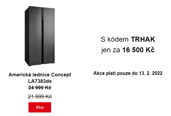 Americká lednice Concept, A+, No Frost