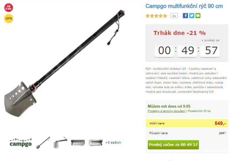 Multifunkční rýč Campgo, skládací, 90cm