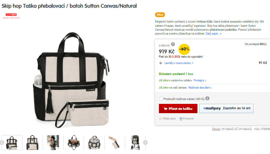 Přebalovací taška / batoh Skip Hop Sutton