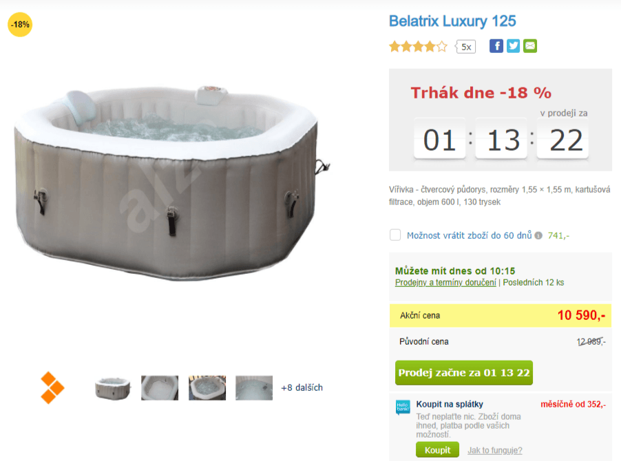 Vířivka Belatrix Luxury 125, 4 osoby