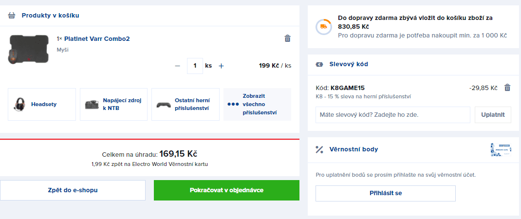 Herní myš + podložka Platinet