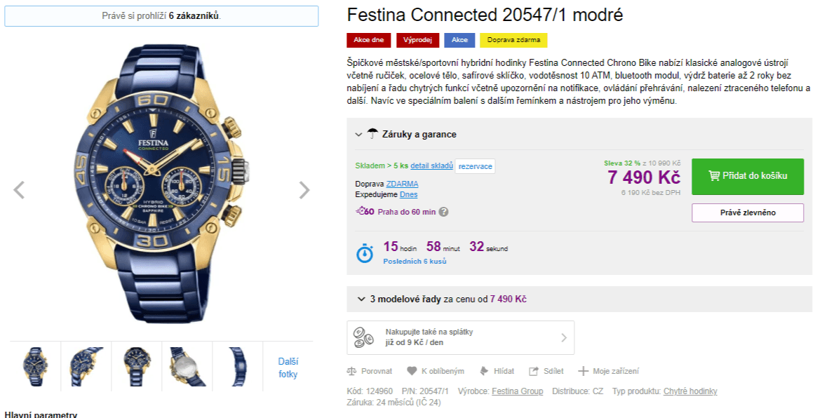 Sportovní hybridní hodinky Festina