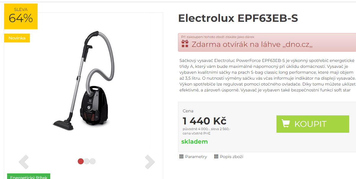 Sáčkový vysavač Electrolux PowerForce 