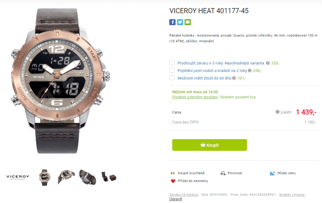 Pánské hodinky Viceroy Heat, kůže