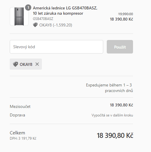 Americká lednice LG, A++, no frost