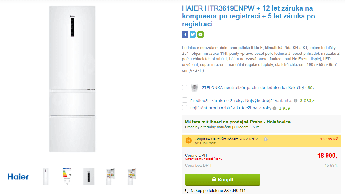 Komb. lednice Haier, 234/114l, Multi Air Flow