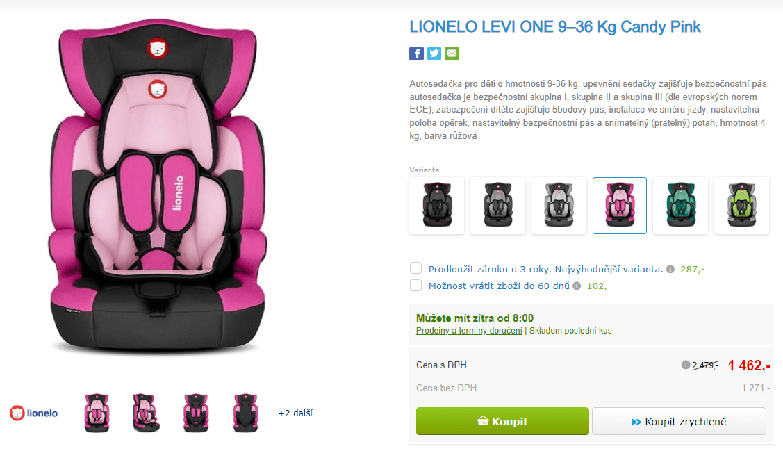 Autosedačky Lionelo Levi One 9–36 Kg