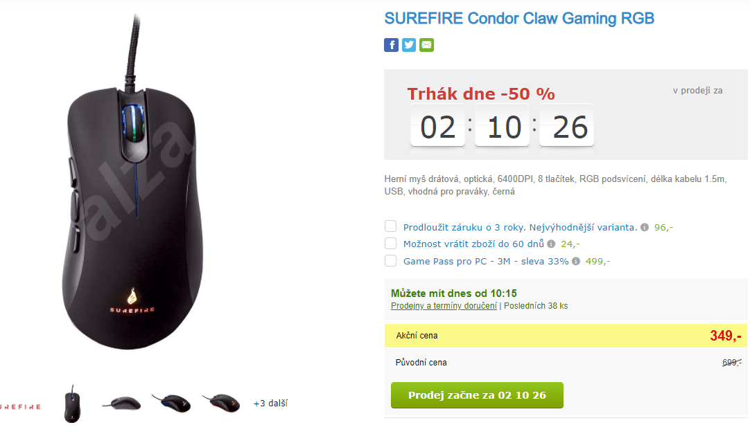 Herní myš SureFire Condor Claw