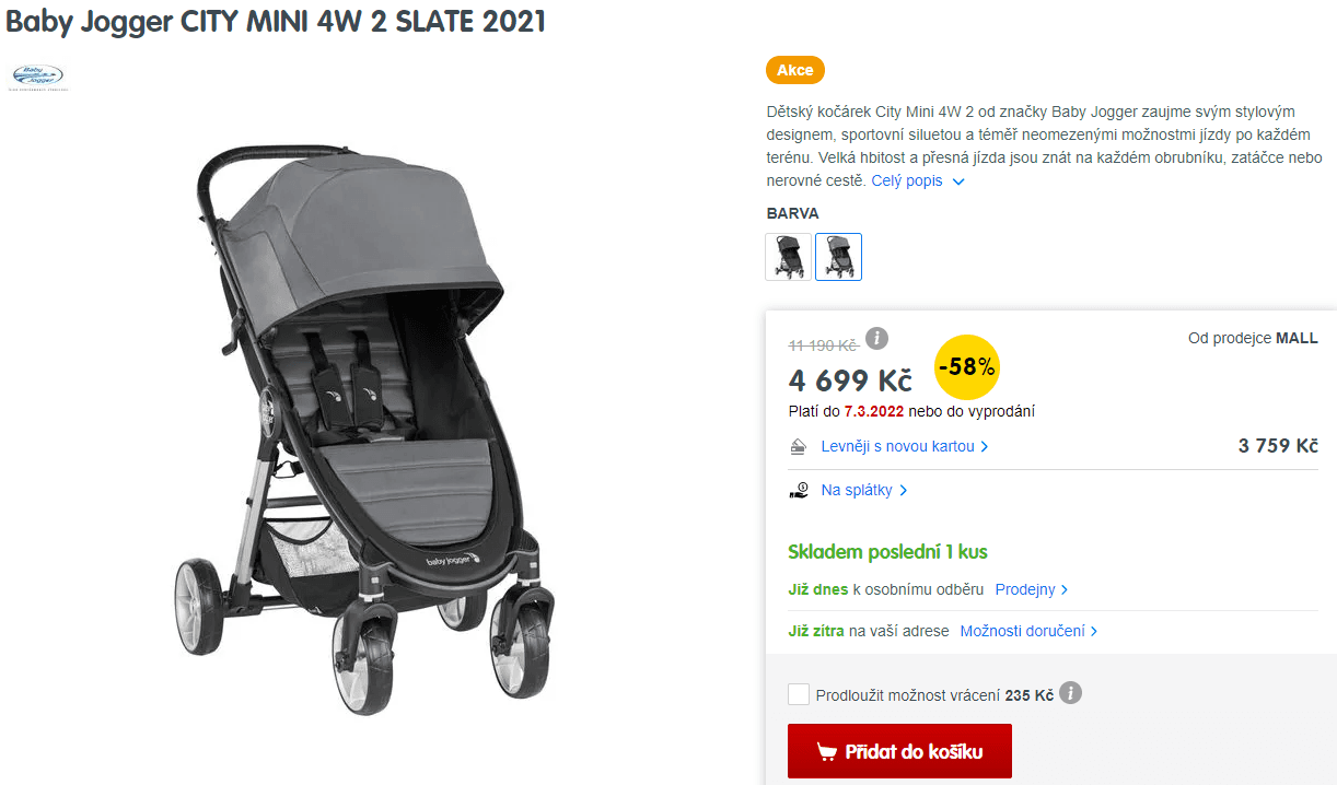 Kočárek Baby Jogger CITY MINI 4W 