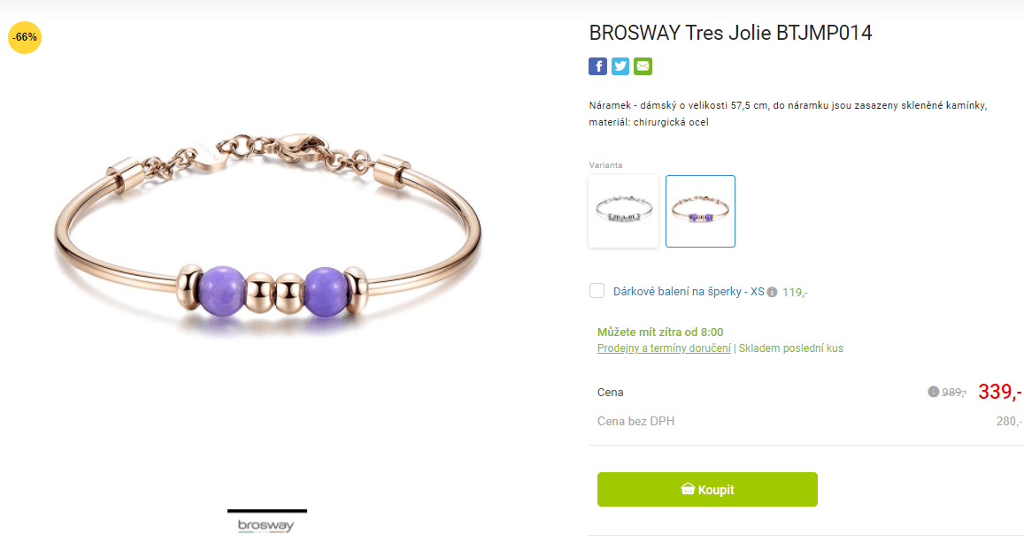 Náramek Brosway Tres Jolie BTJMP014