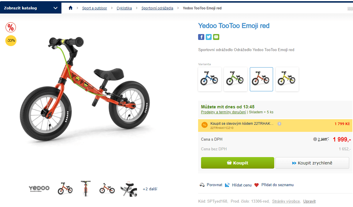 Dětské odrážedlo Yedoo TooToo Emoji