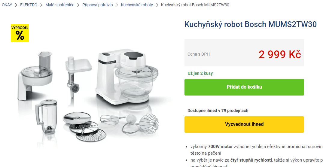 Kuchyňský robot Bosch, planetární míchání