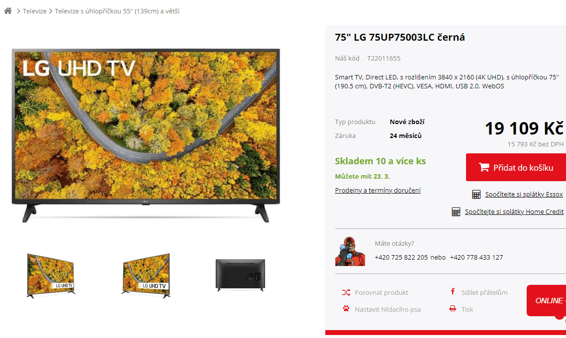 4K, Smart TV, 189cm, LG