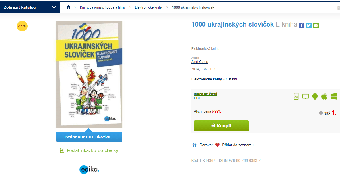 1000 ukrajinských slovíček e-kniha