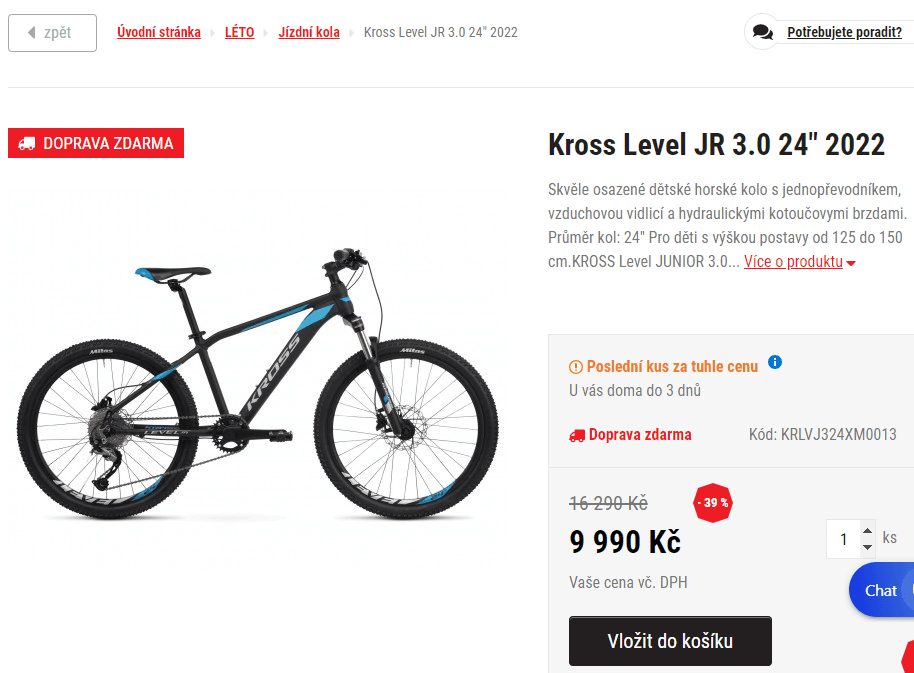 Dětské horské kolo Kross