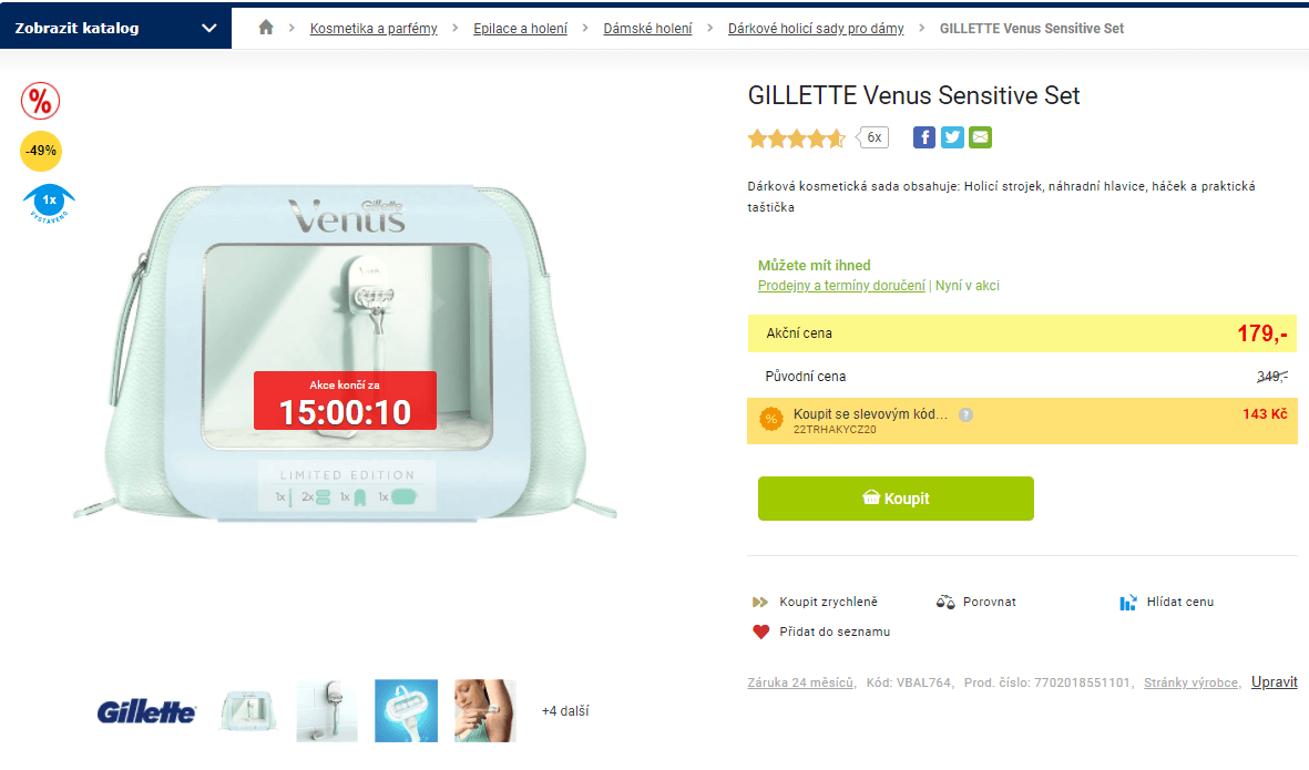 Dárková sada Gillette Venus Sensitive Set