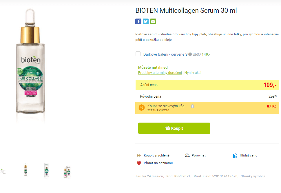 Pleťové sérum Bioten Multicollagen 30 ml