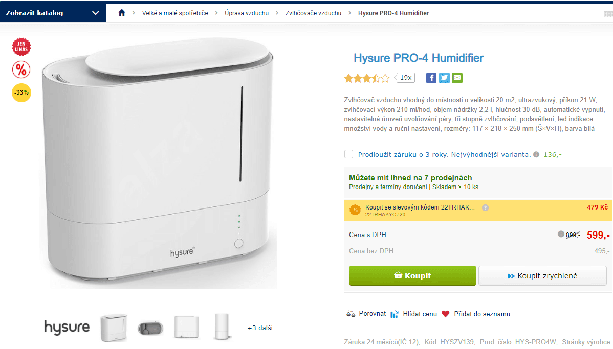 Zvlhčovač vzduchu Hysure PRO-4