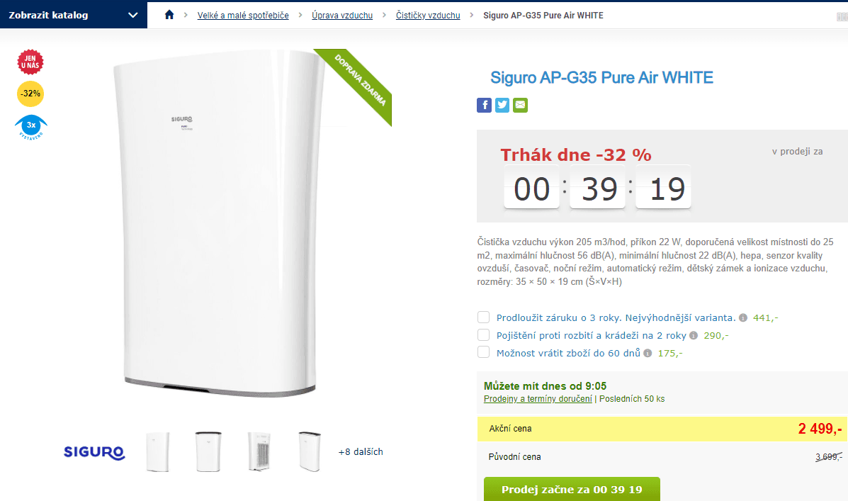 Čistička vzduchu Siguro AP-G35 Pure Air