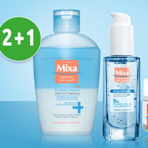 Akce 2+1 zdarma na kosmetiku Mixa