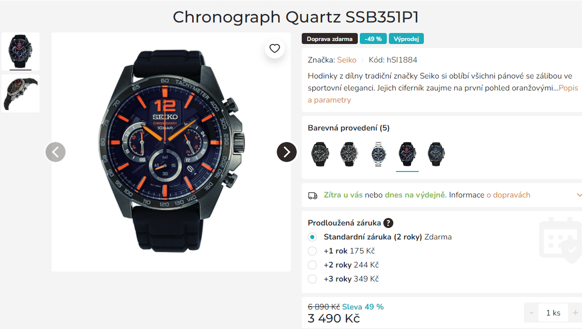 Pánské hodinky Seiko Chronograph Quartz 