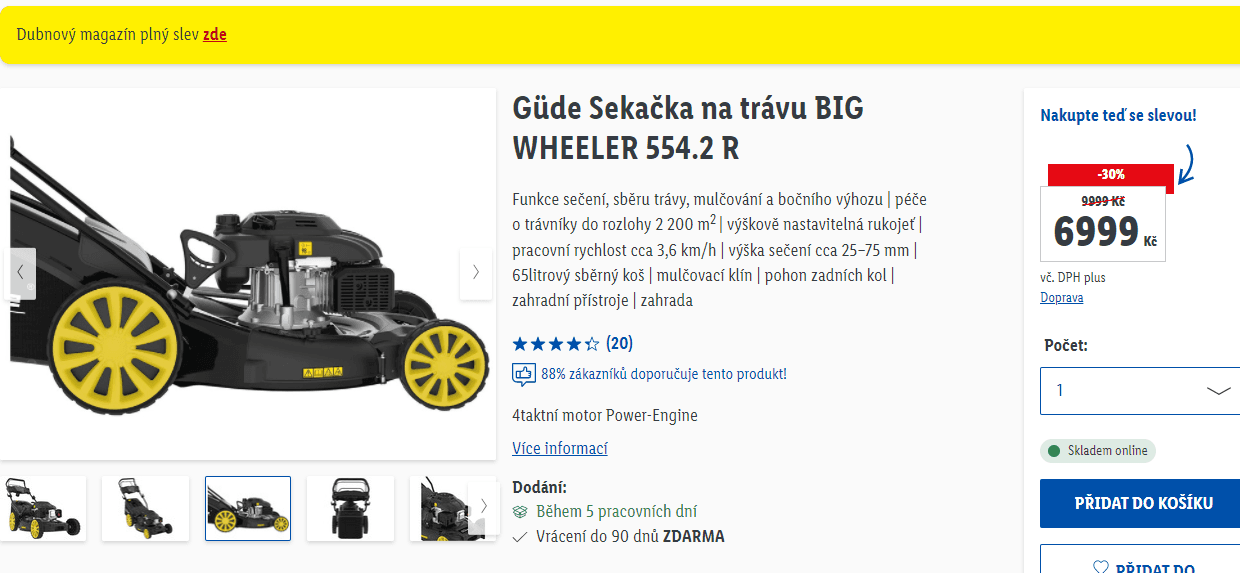 Benzínová sekačka Güde, 55cm, pojezd