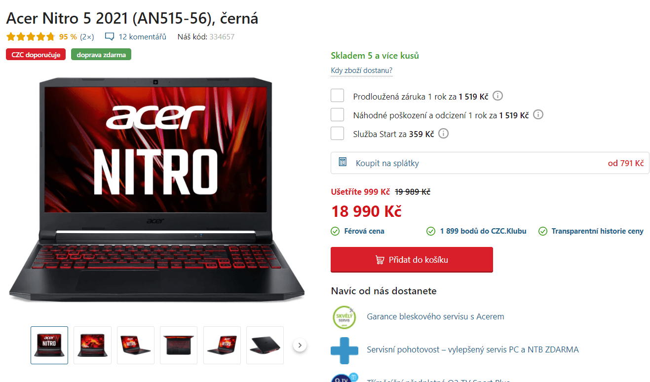 Acer, 4,4GHz, 8GB RAM, 4GB Nvidia, 15,6"