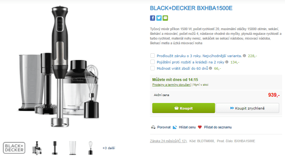 Ponorný mixér Black+Decker 