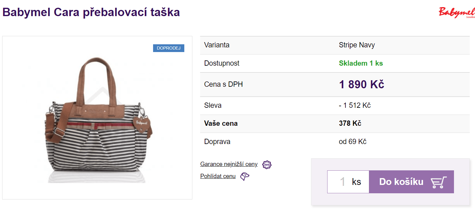 Přebalovací taška Babymel Cara