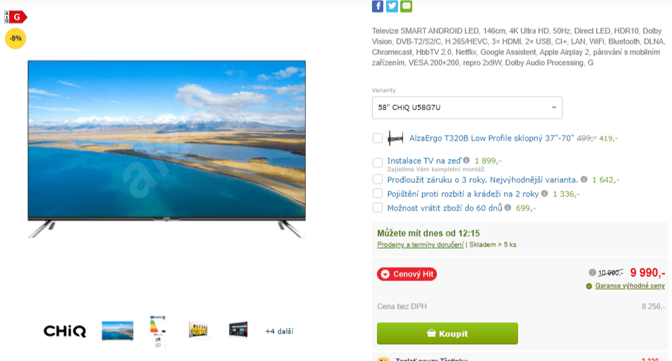 4K, Android, Smart TV, 146cm, CHiQ 