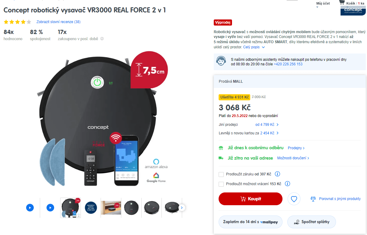 Robotický vysavač a mop Concept