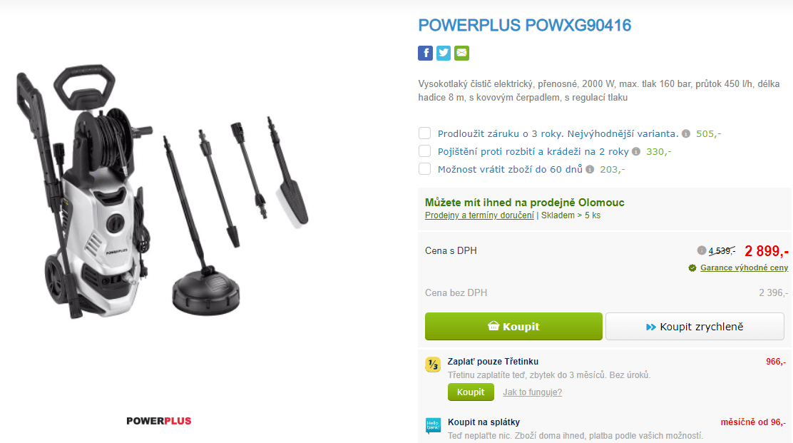 Vysokotlaký čistič Powerplus POWXG90416