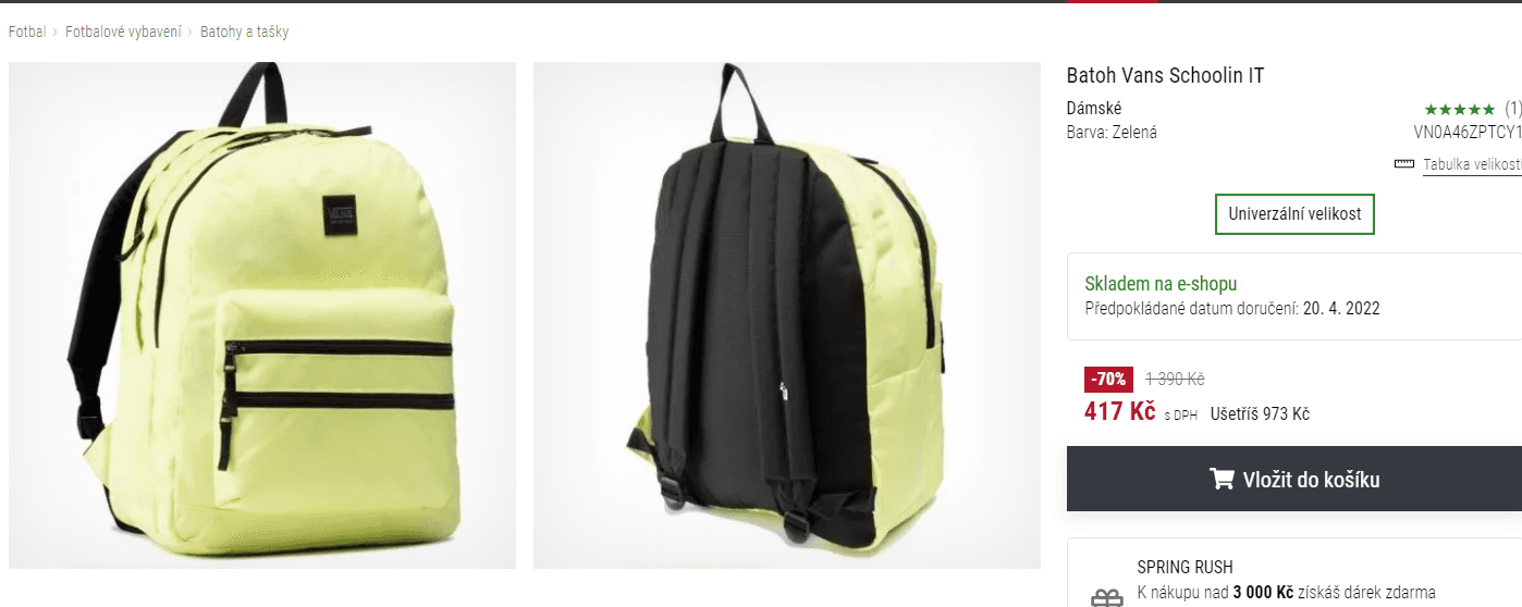 Batoh VANS Schoolin IT, 30 litrů