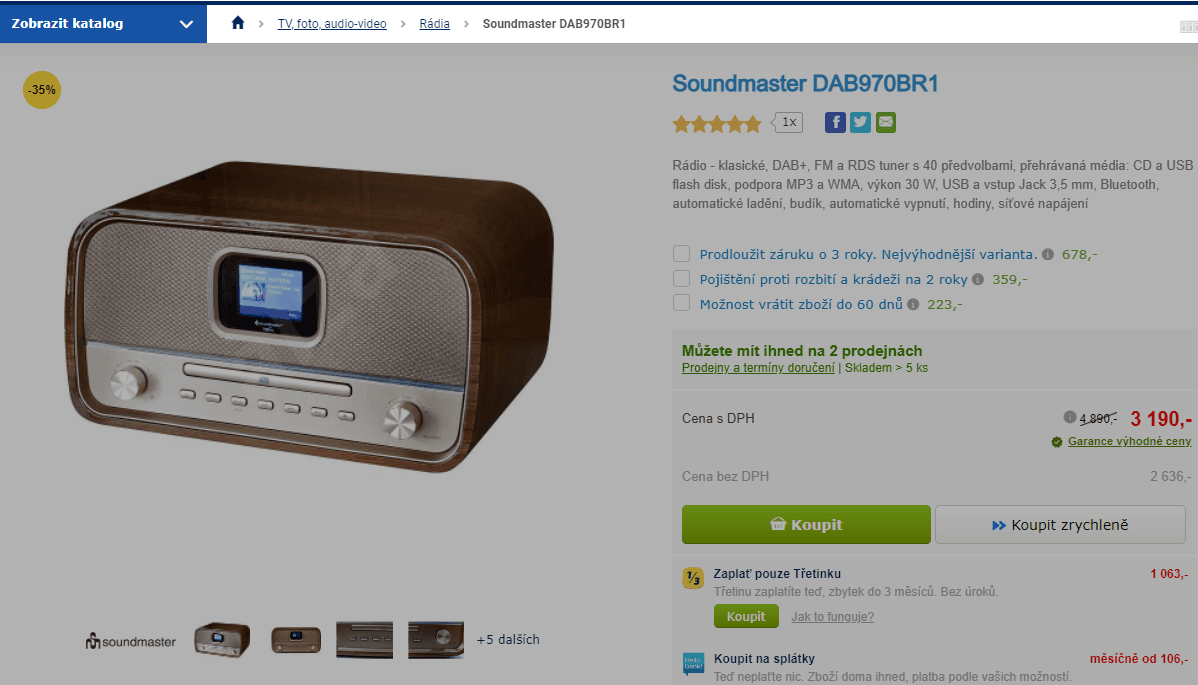Rádio Soundmaster, CD,USB, BT