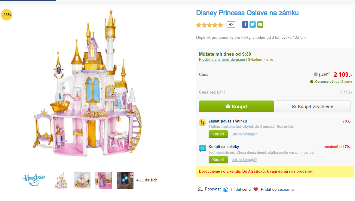 Královský zámek s ohňostrojem Hasbro 