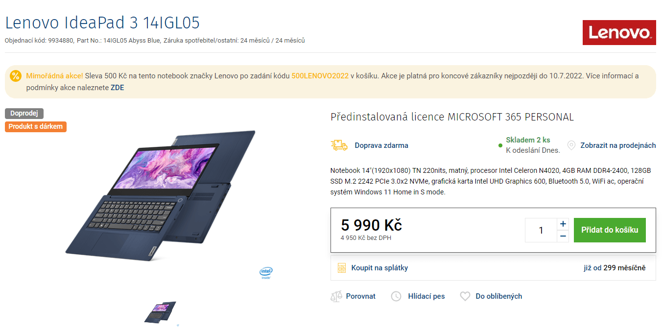 Lenovo, 2,8GHz, 4GB RAM, SSD, 14"