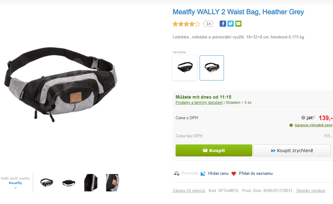 Ledvinka Meatfly Wally 18×32×8 cm